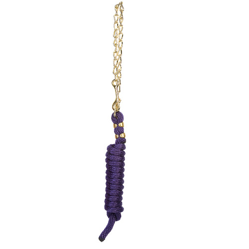 5/8" X 8'6" (including chain) POLY LEAD ROPE WITH BRASS PLATED SWIVEL CHAIN, SOLID PURPLE 35-2125-S12