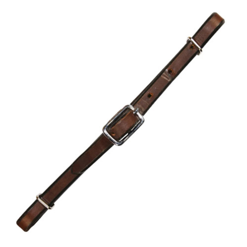 SIMPLE LEATHER CURB STRAP 1/2", RICH CHOCOLATE BRIDLE LEATHER, 7830