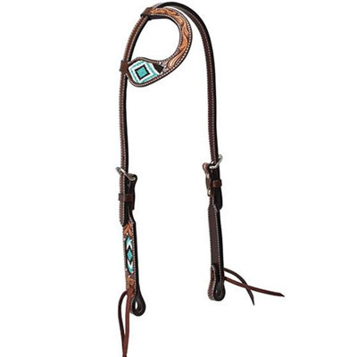 TURQUOISE CROSS TURQUOISE BEADED 5/8" FLAT SLIDING, 45-0145