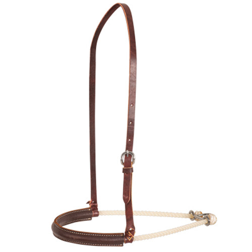 SINGLE ROPE NOSEBAND WITH HARNESS COVER, CHOCOLATE