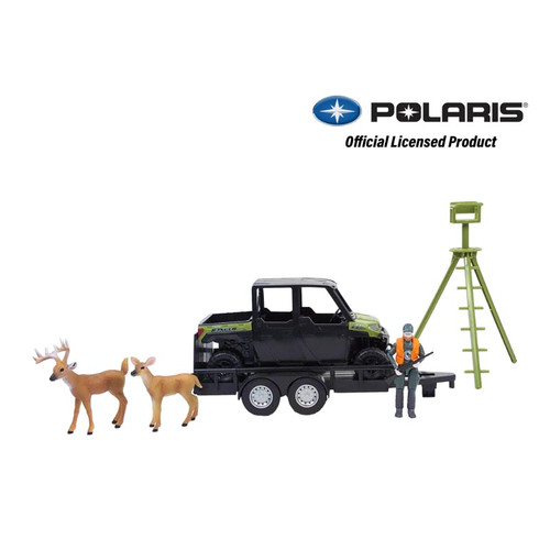 BIG COUNTRY TOY POLARIS & TRAILER SET, INCLUDES HUNTER, STAND, & DEER