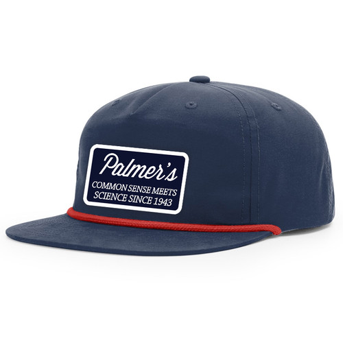 PALMER'S UMPQUA CAP COMMON SENSE MEETS SCIENCE, SINCE 1943, NAVY WITH RED ROPE