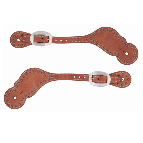 SPUR STRAP, MENS HARNESS LEATHER WITH SPOTS