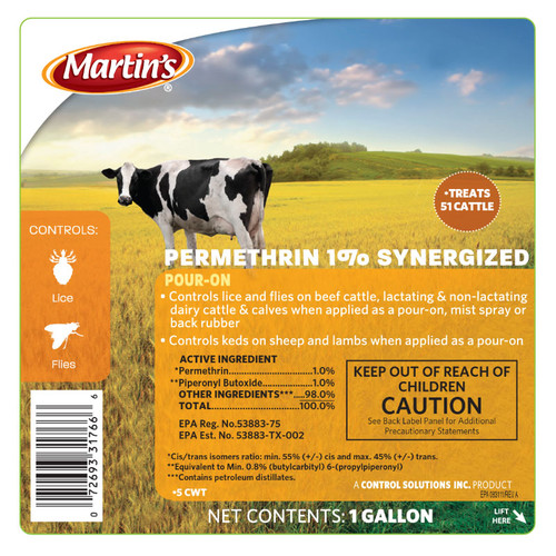 PERMETHRIN 1% SYNERGIZED POUR-ON GALLON