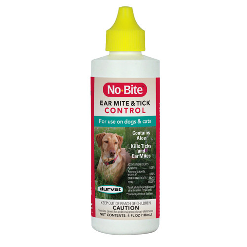 DURVET NO BITE EAR MITE & TICK CONTROL 4oz