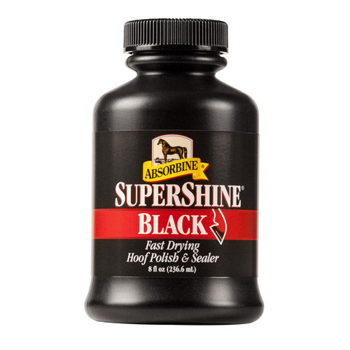 ABSORBINE SUPERSHINE, HOOF POLISH & SEALER, BLACK, 8oz