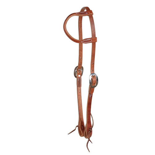 DARK OILED ONE EAR HEADSTALL WITH TIE,H1150-1