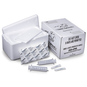 The Equine Express II Semen Shipping Kit provides a safe, convenient option when shipping equine semen for artificial insemination. Includes: shipping box, Styrofoam cooler, coolant pack, and two 60 ml syringes with caps. Shop affordable, best price and deals on all your breeding supplies and vet supplies at Pilot Point Feed Store! We are More Than Just A Feed Store. We're your Go-To-Store! The Equine Express II Semen Shipping Kit provides a safe, convenient option when shipping equine semen for artificial insemination. Includes: shipping box, Styrofoam cooler, coolant pack, and two 60 ml syringes with caps. Shop affordable, best price and deals on all your breeding supplies and vet supplies at Pilot Point Feed Store! We are More Than Just A Feed Store. We're your Go-To-Store!