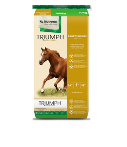 Triumph Professional is a controlled starch, nutritionally balanced pelleted feed for a wide variety of life stages. Shop affordable, best prices and deals on all your Nutrena horse feeds and needs at Pilot Point Feed Store! We're your go-to Nutrena Dealer! Triumph Professional is a controlled starch, nutritionally balanced pelleted feed for a wide variety of life stages. Shop affordable, best prices and deals on all your Nutrena horse feeds and needs at Pilot Point Feed Store! We're your go-to Nutrena Dealer!