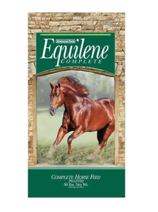 Equilene Complete feed is a total diet with roughage included suitable for adult performance, breeding, and maintenance horses, including seniors. This specialized formula contains low starch and sugar levels and is fortified with prebiotics and probiotics which allows for safer and more complete utilization of the feed. This feed may be used as a forage extender or fed alone as a total diet. Shop Affordable, Best Price and Deals on Equilene Complete and on all your BlueBonnet Horse Feed at Pilot Point Feed Store. We're your local BlueBonnet Dealer! Equilene Complete feed is a total diet with roughage included suitable for adult performance, breeding, and maintenance horses, including seniors. This specialized formula contains low starch and sugar levels and is fortified with prebiotics and probiotics which allows for safer and more complete utilization of the feed. This feed may be used as a forage extender or fed alone as a total diet. Shop Affordable, Best Price and Deals on Equilene Complete and on all your BlueBonnet Horse Feed at Pilot Point Feed Store. We're your local BlueBonnet Dealer!