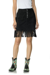 TALK ABOUT SOME SOUTHWESTERN SASS!
This gorgeous goat suede skirt has a whole lot to love. From the classic western buckles that adorn each hip to the pearl snap fly to the suede fringe hem, it’s just statement enough to stand out and simple enough to become a classic, timeless staple for decades to come. TALK ABOUT SOME SOUTHWESTERN SASS!
This gorgeous goat suede skirt has a whole lot to love. From the classic western buckles that adorn each hip to the pearl snap fly to the suede fringe hem, it’s just statement enough to stand out and simple enough to become a classic, timeless staple for decades to come.