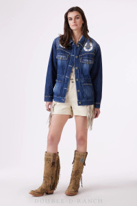 GOOD LUCK GETTIN' THIS ONE…
- It's sure to sell out fast! Cut to a feminine silhouette and covered in cowgirl bling embellishments (including lucky horseshoes) this jean jacket was made for the rodeo queens and the ones who just can't keep away from the arena! It's the kind of style that will work with anything but is still enough of a statement that it'll get everyone talkin'.
color: Denim
content: 100% cotton
embellishments: applique, embroidery studding
fit: relaxed
style number: C3288
collection: Pecos Rodeo 2024
in stock GOOD LUCK GETTIN' THIS ONE…
- It's sure to sell out fast! Cut to a feminine silhouette and covered in cowgirl bling embellishments (including lucky horseshoes) this jean jacket was made for the rodeo queens and the ones who just can't keep away from the arena! It's the kind of style that will work with anything but is still enough of a statement that it'll get everyone talkin'.
color: Denim
content: 100% cotton
embellishments: applique, embroidery studding
fit: relaxed
style number: C3288
collection: Pecos Rodeo 2024
in stock