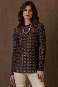 THE ULTIMATE TOUCH OF TWANG TO ADD TO ANY OUTFIT.
We love this top for lots of reasons, but the top one might be its layerability. Picture this precious horseshoe print peeking out from beneath a poncho, a pearl snap, or a statement vest. Don’t get us wrong, it works really well on its own, but the sheer fabric lends itself to layering without getting too bulky.
color: print
content: 95% poly, 5% spandex
fit: Slim fit
style number: T4103
collection: Atomic Ranch THE ULTIMATE TOUCH OF TWANG TO ADD TO ANY OUTFIT.
We love this top for lots of reasons, but the top one might be its layerability. Picture this precious horseshoe print peeking out from beneath a poncho, a pearl snap, or a statement vest. Don’t get us wrong, it works really well on its own, but the sheer fabric lends itself to layering without getting too bulky.
color: print
content: 95% poly, 5% spandex
fit: Slim fit
style number: T4103
collection: Atomic Ranch