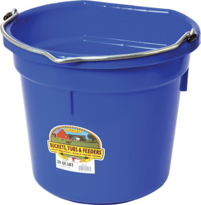 Little Giant Flat-Back buckets are a favorite on farms and ranches everywhere. The Flat-Back fits more compactly for hanging against a wall or fence, plus it makes hauling heavy loads a lot easier. Our buckets are made from polyethylene resin that is impact resistant, protects against warpage, and helps prevent stress cracks. This bucket features a heavy-duty wire bail with notch for hanging, and stacking ribs so the pails come part easier when stacked. 14.75 inch diameter by 13 inch high, holds 20 quarts (5 gallons). Available in many other colors and sizes. Shop Best Deals and Affordable Price Barn & Tack Supplies and Buckets at Pilot Point Feed Store! Your One-Stop-Shop! Little Giant Flat-Back buckets are a favorite on farms and ranches everywhere. The Flat-Back fits more compactly for hanging against a wall or fence, plus it makes hauling heavy loads a lot easier. Our buckets are made from polyethylene resin that is impact resistant, protects against warpage, and helps prevent stress cracks. This bucket features a heavy-duty wire bail with notch for hanging, and stacking ribs so the pails come part easier when stacked. 14.75 inch diameter by 13 inch high, holds 20 quarts (5 gallons). Available in many other colors and sizes. Shop Best Deals and Affordable Price Barn & Tack Supplies and Buckets at Pilot Point Feed Store! Your One-Stop-Shop!