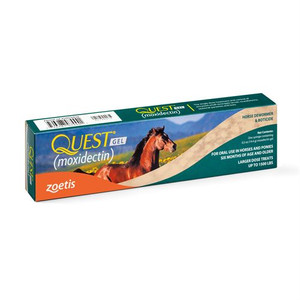 Quest® (moxidectin) 2% Equine Oral Gel is specially formulated as a palatable gel which is easily administered to horses and ponies Quest® (moxidectin) 2% Equine Oral Gel is specially formulated as a palatable gel which is easily administered to horses and ponies
