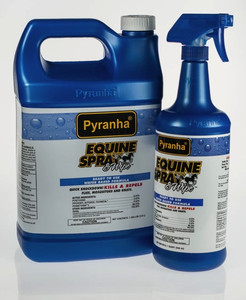 Pyranha Equine Spray and Wipe is a water-based, advanced horse fly spray that quickly kills and repels flying and biting insects like mosquitoes, flies, gnats and others. Won't attract dust like the oil-based products. Shop Affordable and Best Price Pyranha and other Fly Protection at Pilot Point Feed Store!
Pyranha Equine Spray and Wipe is a water-based, advanced horse fly spray that quickly kills and repels flying and biting insects like mosquitoes, flies, gnats and others. Won't attract dust like the oil-based products. Shop Affordable and Best Price Pyranha and other Fly Protection at Pilot Point Feed Store!