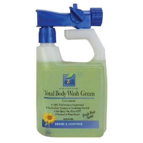 Our green formula has even more cleaning power and has a fresh natural scent. When you bathe your horse, cattle, livestock or pets with our body wash, you'll