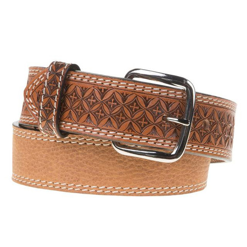 Twisted X Kids Brown Beaded Leather Western Belt - Pilot Point