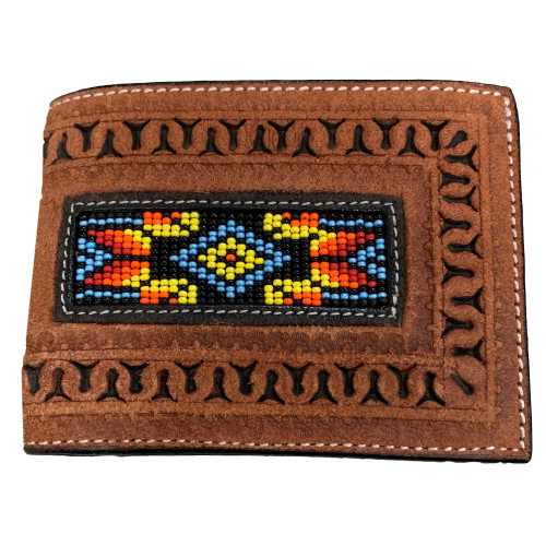 Twisted X Kids Brown Beaded Leather Western Belt - Pilot Point