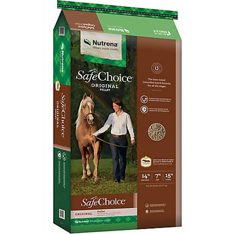 Nutritionally balanced for growing and mature horses alike, SafeChoice Original helps make feeding a wide range of horses more convenient - without sacrificing nutritional quality or peace of mind.
Shop affordable, best prices and deals on all your Nutrena horse feeds and needs at Pilot Point Feed Store!  We're  your go-to Nutrena Dealer!