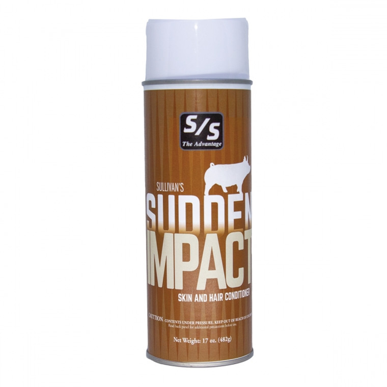 Sudden Impact is an exceptional product to promote healthy skin and hair on show pigs. It restores the natural oils and nutrients to the hog’s skin. Not only will it bring life and vigor to dry, scaly skin and coarse hair, it will help take the “red” out of the dry skin. Sudden Impact will give show pigs an unbelievable shine. It is recommended for use at home and shows that allow oil based products.
Shop affordable and best price Sullivan Supply products at Pilot Point Feed Store!