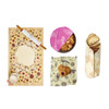 Reusable beeswax wrap baker's bundle gift pack with food