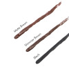 Swatches of different shades of Plastic-Free Eyeliner (Matte Brown, Shimmer Brown, Black)