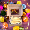 Hand-Dipped Beeswax Birthday Candles inside brown box