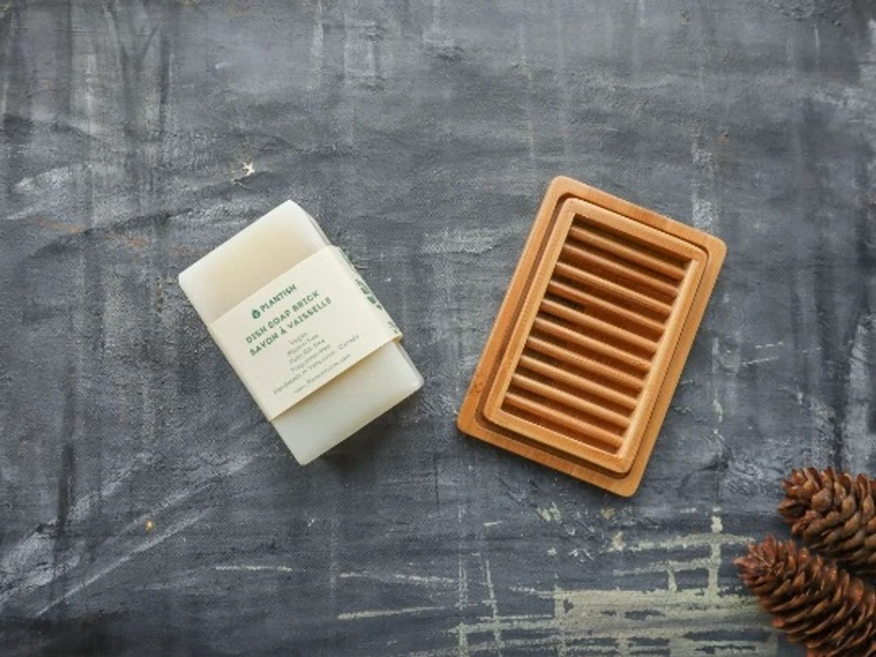 Dual-Layer Bamboo Soap Dish