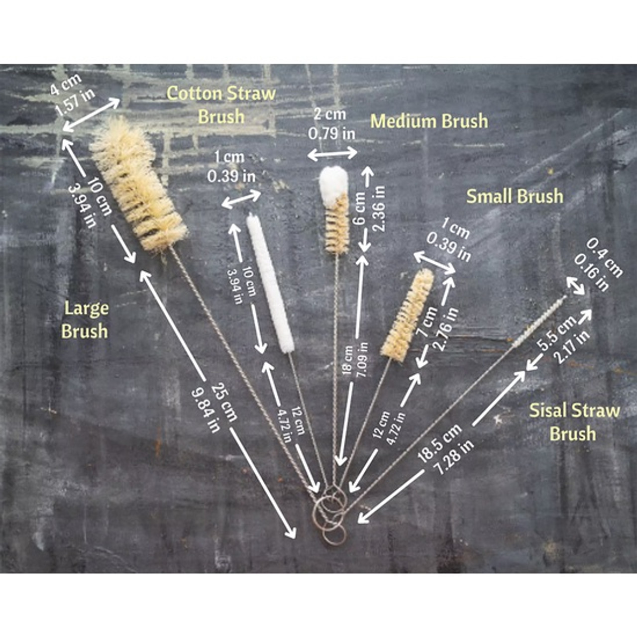 Plant-Based Bristle Bottle Brush and Straw Set (NO PLASTIC) Sisal Bris –  Gaia Guy