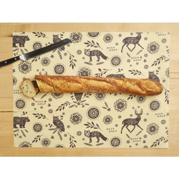 1 x XL Bread Bee's Wrap (17" x 23") Beeswax Food Wrap in Into the Woods print