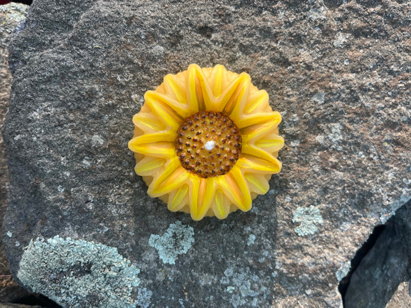 Unscented Hand-Painted Sunflower Candle
