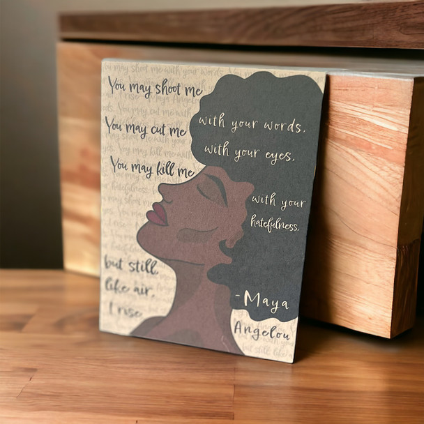 "Still I Rise" Maya Angelou Recycled Card (outside)
