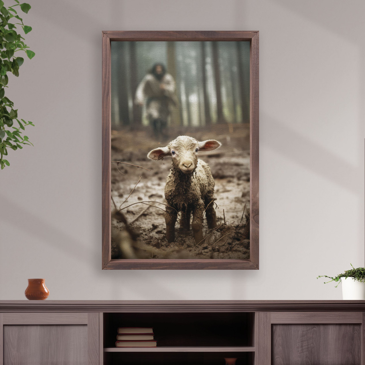 I Am Found Collection Framed Linen Art Lamb Consumer P Graham Dunn