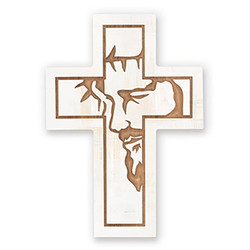 Carved Cross Of Faith Collection - Jesus White Small