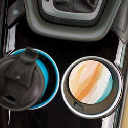 Ceramic Car Coasters (Retail Pack) - Orange