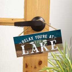 Lake & Lodge Collection Hanging Sign - Relax You're At The Lake