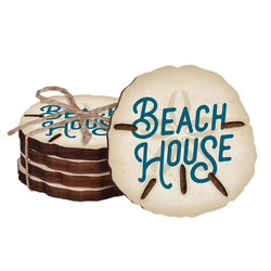 Coastal Collection Round Coaster Set - Beach House 