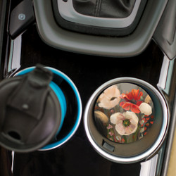 Ceramic Car Coasters (Retail Pack) - Red Flower