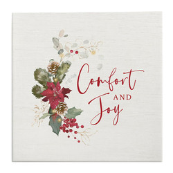 Christmas Poinsettia Word Block - Comfort and Joy