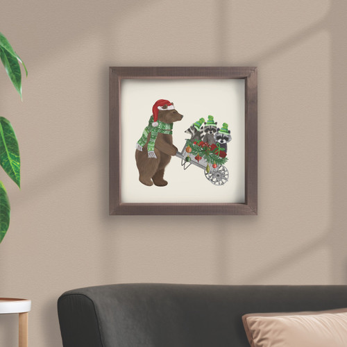 Christmas Critters Collection Framed Art - Bear