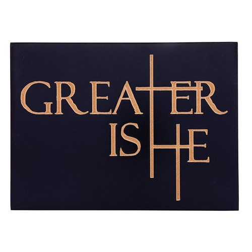 Greater Is He Collection Word Block - Carved