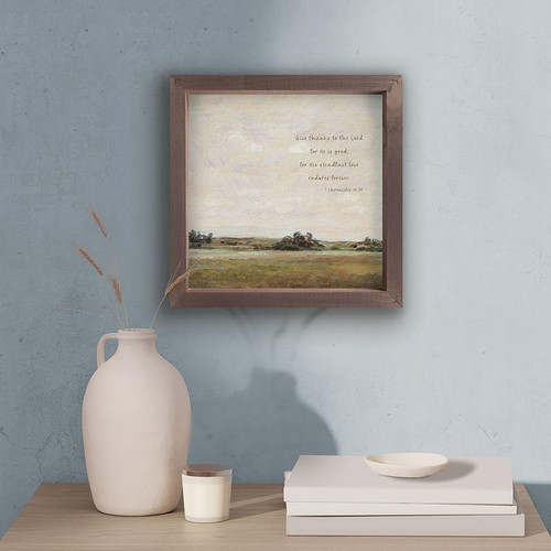 Framed Linen Art - Give Thanks 
