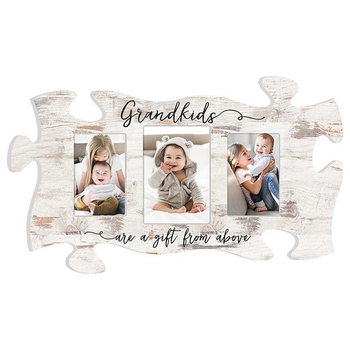 Puzzle Pieces Artwork Photo Frame - Grandkids Collage