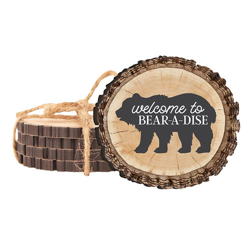Lake & Lodge Collection Barky Sign - Welcome Coaster Set - 4/pk