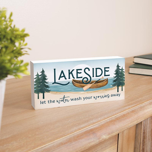 Lake & Lodge Collection Word Blocks - Lakeside