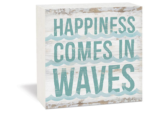 Coastal Collection Word Block - Happiness Comes