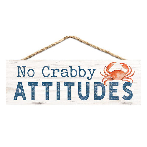 Coastal Collection Hanging Sign - No Crabby