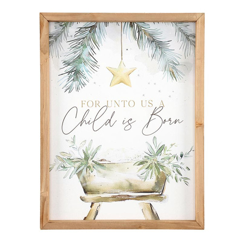 O Holy Night Framed Art - For Unto Us