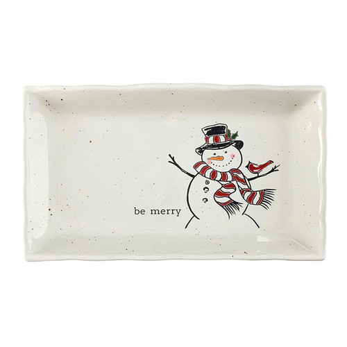 Snowman Rectangle Platter